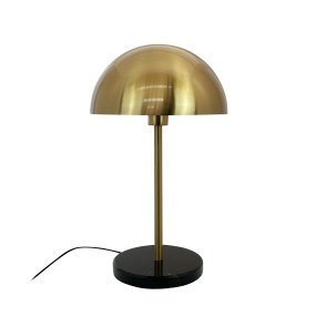 Nancy 50cm Messing/sort bordlampe Fra Dyberg Larsen - Lampen er lavet af messing med solid marmorbase og giver en eksklusiv følelse.