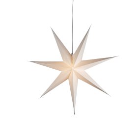Papirstjerne Ø78 Hvid Fra Konstsmide - Det enkle, elegante design spreder et bl&oslash;dt og behageligt lys, der giver en harmonisk f&oslash;lelse i advent og jul.