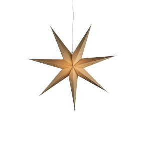 Papirstjerne Ø78 Beige Fra Konstsmide - Det enkle, elegante design spreder et bl&oslash;dt og behageligt lys, der giver en harmonisk f&oslash;lelse i advent og jul.