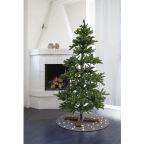 Juletræstæppe Grå Fra Star Trading - Gr&aring; granm&aring;tte med diameter 80 cm.