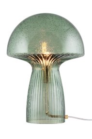 Fungo 42cm Grøn bordlampe Fra Globen Lighting - Hver lampe er mundblæst og unik, hvilket betyder, at der forekommer variationer i farve, glastykkelse og antal bobler.