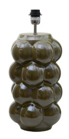 Bubbles 47cm Olivgrön lampefod Fra Hallbergs - Bubbles &auml;r en dekorativ lampfot i keramik med en lekfull och uttrycksfull form.