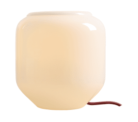 Flask 18cm Hvid/rød bordlampe Fra Artera - Flask er en stilfuld bordlampe med bløde, afrundede former og et moderne farveskema.