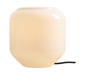 Flask 18cm Hvid/sort bordlampe Fra Artera - Flask er en stilfuld bordlampe med bløde, afrundede former og et moderne farveskema.