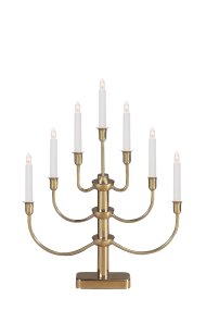 Gylling Guld Fra Markslöjd - Gylling har et klassisk julelook med sine syv arme i guld og med sine runde former p&aring; siderne.