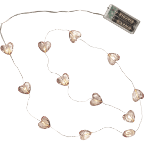 Lyskæde Valentine Lyserød Fra Star Trading - Leveres med 30 cm ekstra kabel til batteriboksen.