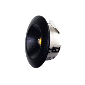 Mini Downlight 2700K Sort Fra Designlight - Mindre downlight p&aring; 1,2 W og en diameter p&aring; 32,5 mm, lavt energiforbrug og lang levetid.