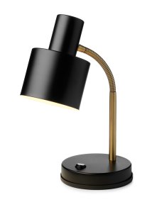 Vogue 30cm Sort skrivebordslampe Fra Halo Design - Uanset om du har brug for opgavebelysning eller en stemningsbryder, er Vogue det stilfulde valg til ethvert miljø.