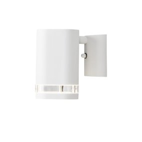Modena Hvid udendørslampe Fra Konstsmide - Modena er en stilfuld facadelampe i hvidlakeret aluminium med en elegant detalje i transparent akrylglas, der giver lampen et moderne udtryk.