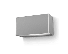 Jubilar II Grå udendørslampe Fra Westal - Vægarmatur med aluminiumsramme med mikroprismatisk persienne.