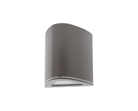 Trius I Grå udendørslampe Fra Westal - Klimaneutralt vægarmatur i ekstruderet aluminium med downlight.