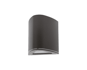 Trius I Antracit udendørslampe Fra Westal - Klimaneutralt vægarmatur i ekstruderet aluminium med downlight.