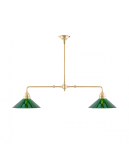 Tegnér Rod Pendant 2x60 Messing Fra Karlskrona lampfabrik - Hvis du vil h&aelig;nge den p&aring;; En loftkrog suppleres i stedet med et loftkrogbeslag [3726J110] og monteringsplade [3726J1/3722J9].
