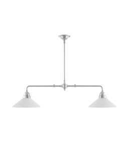 Tegnér Rod Pendant 2x60 Nikkel Fra Karlskrona lampfabrik - Hvis du vil h&aelig;nge den p&aring;; En loftkrog suppleres i stedet med et loftkrogbeslag [3726J110] og monteringsplade [3726J1/3722J9].