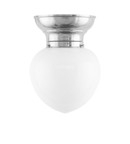 Fröding 100 Nikkel Fra Karlskrona lampfabrik - Fr&ouml;dingplafonden - som &auml;r tillverkad helt i f&ouml;rnicklad m&auml;ssing - har ett tydligt klassicerande formspr&aring;k, och passar fint ihop med &ouml;vriga lampor i Fr&ouml;dingfamiljen.