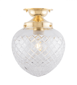 Lundkvist 100 IP24 Messing Fra Karlskrona lampfabrik - &Ouml;nskar man g&aring; in med kuloledning fr&aring;n sidan av armaturen kompletteras med en distansplatta.