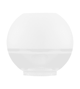 Globe Glass Shade 85 Mat hvid Fra Karlskrona lampfabrik - Klassisk rund petroleumslampeskærm med en frostet top for at forhindre blænding og en klar glasbund til at rette lyset nedad.