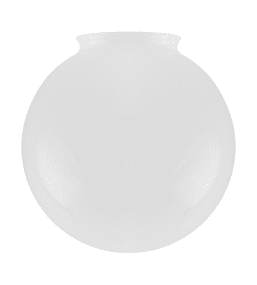 Globe Glass Shade 100/200 Hvid Fra Karlskrona lampfabrik - Lukkede hvide kupler blev almindelige først i 1920'erne - før det var det slebet eller matteret klart glas, der ikke skulle dæmpe glødelampens lys i samme grad.