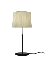 Ezai 55cm Sort/messing bordlampe Fra Aneta Lighting - Med en metalbase i sort og mat messing og en sk&aelig;rm af tekstilb&aring;nd i beige.