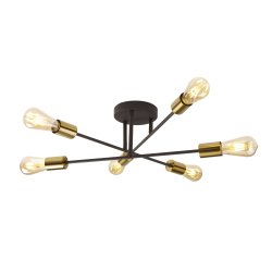 Armstrong Ø64 Mat sort plafond Fra Searchlight - Armstrong loftslampe med seks lyspunkter kombinerer moderne og industrielt design, der passer til b&aring;de moderne og traditionelle hjem.