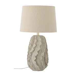 Natika 64cm Beige Fra Bloomingville - Lampefoden er h&aring;ndlavet i terrakotta og designet med inspiration fra havkoraller, malet i en lys, naturlig tone, der giver en bl&oslash;d og organisk fornemmelse.
