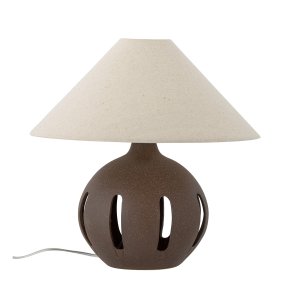 Liana 40cm Brun Fra Bloomingville - Den runde stent&oslash;jslampefod har en smuk brun sk&aelig;rm med en mat glasur, der giver et naturligt og jordn&aelig;rt udtryk.
