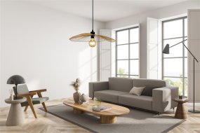 Wave 70cm Guld loftslampe Fra Searchlight - Wave er en elegant loftslampe med en oval sk&aelig;rm i en gylden finish, der passer perfekt i moderne sovev&aelig;relser, stuer eller over spisebordet.