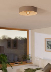 Duaia Ø42 Taupe plafond Fra Eglo - Denne loftslampe kombinerer et enkelt og moderne design med en trendy beige farve.