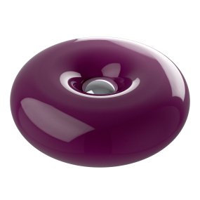 Basile 10cm Lilla Fra Eglo - Basile er en dekorativ lampe i lilla glas med sølvdetaljer og en rund, blød form.