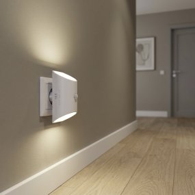 Merta Hvid væglampe Fra Eglo - Når den placeres i en højde på 1,2 meter, kan sensoren registrere bevægelse i en afstand på op til 5 meter inden for en vinkel på 120°.