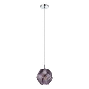 Vicenne Ø22 Lilla Fra Eglo - Vicenne er en dekorativ loftspendel i lilla glas med forkromede detaljer.