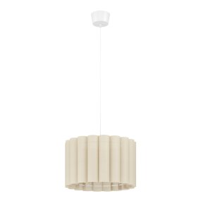 Collegrilli Ø45 Beige loftslampe Fra Eglo - Collegrilli er en dekorativ loftspendel med en beige tekstilsk&aelig;rm, der efterligner den naturlige struktur af h&oslash;r.