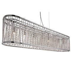Elise 104cm Chrom loftslampe Fra Searchlight - Elise pendel i krom med 8 pærer er et fed midtpunkt til stue, spisestue eller køkken.