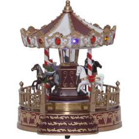 Kidsville Flerfarvet Fra Star Trading - Dekoration med fine detaljer, roterende karrusel med 8 forskellige julesange.