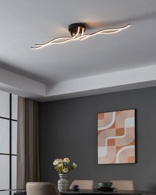 Roncade 116cm Sort plafond Fra Eglo - Den minimalistiske og flydende form giver lampen et stilrent og sofistikeret udtryk, der tilføjer et strejf af moderne kunst til dit hjem.