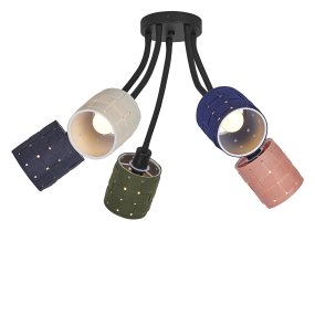 Felt Weaving Cans 63cm Flerfarvet plafond Fra Ledvance - Varje arm har en sk&auml;rm av fl&auml;tad filt vilket ger en fin och varm ljusspridning i rummet.