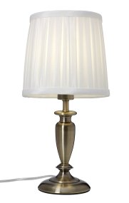 Ines 34cm Antik messing bordlampe Fra Cottex - Ines bordlampe i metal og tekstil er en elegant klassiker, der giver en tidløs charme til ethvert rum.
