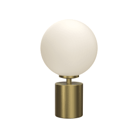 Ballon 24cm Messing bordlampe Fra Herstal - Ballon er en elegant bordlampe med et stilfuldt og tidløst design, der kombinerer metal i en smuk satineret messingfinish med en rund skærm af opalglas.