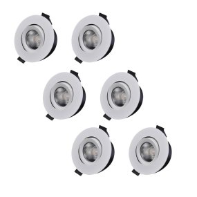 D-007 Downlight 2700K 6-pk Hvid Fra Designlight - D-007 er en serie af downlights med en kombineret linse og reflektor for optimal lysfordeling/billede.