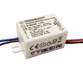 D-MA4D dimbart driver Fra Designlight - En 4W driver i minimalistisk design, fremragende til installation i A/B- eller ROT-boks, eller skruet som ekstern installation.