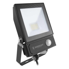 Elly projektør 30W sensor Sort Fra Designlight - Elly 30W er en kompakt og p&aring;lidelig LED-projekt&oslash;r udstyret med en PIR-sensor og fjernbetjening for nem programmering.