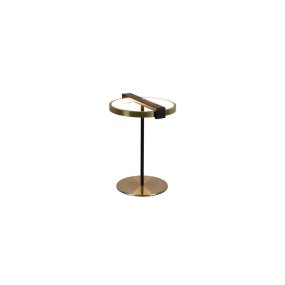 Aerial 35cm Messing/sort Fra Searchlight - Den stilfulde ring med integreret LED giver et j&aelig;vnt og behageligt lys, der passer perfekt til sidebordet, skrivebordet eller natbordet.