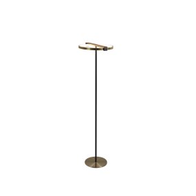 Aerial Messing/sort Fra Searchlight - Aerial er en elegant og moderne gulvlampe med stilfulde kontraster i satineret messingfinish og sort metal.