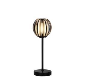 Blossom 32cm Sort bordlampe Fra Searchlight - Blossom bordlampe er en elegant og moderne lampe, der kombinerer sort metal med en elegant r&oslash;get akrylsk&aelig;rm.