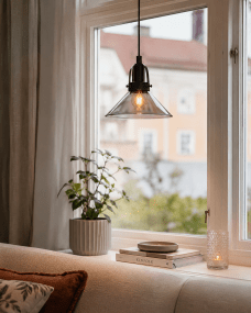 Mäster Ø20 Sort/Røget vindueslampe Fra Lampan - M&auml;ster vindueslampe er en stilfuld og moderne lampe, der passer perfekt ind i b&aring;de klassiske og moderne hjem.
