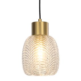 Tabaco Ø14 Gennemsigtig/guld vindueslampe Fra Lampan - Detaljer i en mat guldfinish giver lampen en varm og eksklusiv f&oslash;lelse.