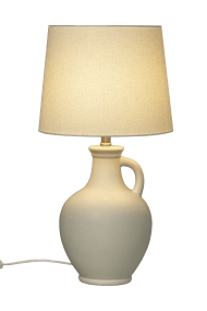 Athena 58cm Naturlig hvid bordlampe Fra Aneta Lighting - Med en elegant tekstilskærm i naturhvid giver den en blød og behagelig belysning.