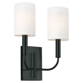 Brianna 36cm Sort Fra Elstead Lighting - Brianna er en dekorativ v&aelig;glampe med et luftigt, minimalistisk design.