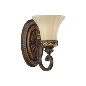 Drawing Room 25cm Bronze væglampe Fra Elstead Lighting - Ljusk&auml;llan omfamnas av det dekorativa glaset som bidrar med en fin och harmonisk ljusspridning i rummet.