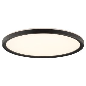 Avola Ø30 Sort plafond Fra Brilliant - Avola er en stilfuld loftlampe med et hvidt lyspanel og sort ramme, der giver et moderne og minimalistisk look.
